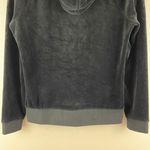 Juicy Couture Y2K Black Velvet Velour Hooded Tracksuit Jacket Sweatshirt Photo 8