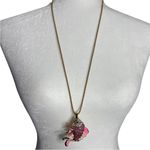 Betsey Johnson  Pink Rhinestone Lovely Carp Fish Pendant Chain Necklace Photo 1