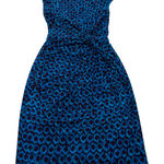 Ralph Lauren Lauren Dress Womens Size 4 Blue Print Twist Front Cap Sleeve Photo 0