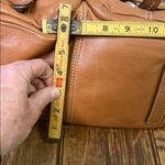 Banana Republic  camel color Leather satchel Shoulder Bag with crossbody strap Photo 3