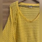 We The Free  Size Medium Bright Yellow Thein Hacci V Neck Lightweight Sweater Photo 2