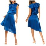 Zadig & Voltaire  asymmetric navy blue 100% silk dress RUNWAY PIECE NWT Photo 4