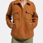 Brixton Durham Shirt Jacket Shacket Washed Copper Brown Size Large Long Sleeve Photo 0