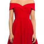 XScape  Red Off The Shoulder Fit & Flare Mini Formal Dress Women’s Sz 10 Photo 0