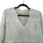 Anthropologie  MAEVE Angela Ruffle Peasant Blouse White 100% Sz S Photo 4