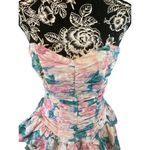 Vintage Byer Too Floral Strapless Dress Dance Prom Summer Wedding Pink Photo 6