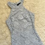 Lulus Dress Love Poem Lace Mini Halter Neck Sleeveless Light Blue XS Photo 3
