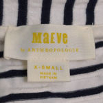 Anthropologie Anthopologie Maeve Paladino Faux Wrap A Line Dress Navy Striped Knee Length XS Photo 6