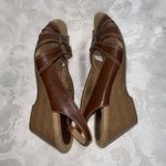 Mountain Sole Women’s Brown 3” Wedge Strappy Sling Back Open Toe Sandals 9.5 Photo 6