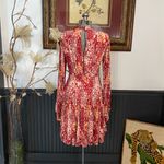 Free People  Heartbeats Floral Boho Long Sleeve Jersey Mini Dress - Sz S 💛🎀 Photo 6