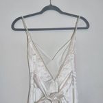 Lulus White Satin Wedding Dress with Pearl Straps NWT Size XS Photo 7