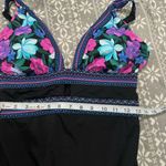 NWOT Swimsuits for All Plunge One Piece Swimsuit‎ in Floral Garden Size 12 Black Photo 12