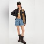 One Teaspoon Free People  Denim Boxer Shorts in Washed Blue Denim Photo 1