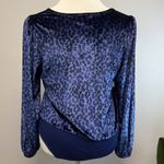 Torrid Blue Leopard Velvet Bodysuit - Size 18/20 (2) Photo 4