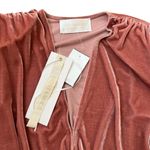 Bronx and Banco Women’s Rihanna Pink Velvet Long Sleeve Mini Dress Fringe Scarf XS Photo 4