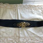 Elegant Vintage Black and Gold Women's stretchy elastic Belt Photo 3