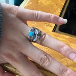Sleeping Beauty Turquoise Sterling Silver Dolphin Ring Size 7 Photo 2