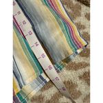 Hummingbird  SZ Large Women Linen Blend Striped Rainbow Muted Neutral Shorts‎ Photo 7