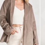 DONNI Corduroy Cotton Blazer Size S In Mushroom Brown Photo 15