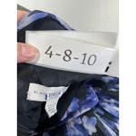 Monique Lhuillier Dress Women 14 Blue Black Melanie V Neck Chiffon Sleeveless Photo 3