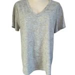 a.n.a . Heather gray V-neck short sleeve T-shirt gold foil bird print Size XXL Photo 0