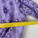 Wrapper  size XL 90s y2k Purple Floral Lace Blouse bell long sleeve brat baby Photo 7