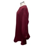 Anthropologie Mare Mare x Odila Burgundy Wine Red Long Sleeve Mini Dress L NWT Photo 2