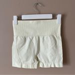 Pale Yellow High Waisted Athletic Biker Shorts Sz S Photo 2