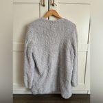 Free People  Faux Fur Cardigan in Light Blue/Gray Size Small Photo 3