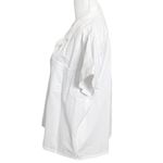 The Sleep Code Pajama Top Women’s Size XL White Cotton Short Sleeve Button Front Photo 5