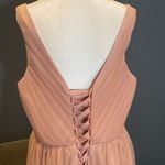 Women’s Pink Tea Length V Photo 4