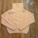 Molly Bracken  Peach Cable Knit Turtleneck Sweater Photo 0