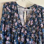 Wild Fable  size medium floral granny core midi knee length long sleeve blue Photo 9
