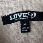 Love83 Beige Cropped Button Up Top Women’s M Woven Boho Coastal Granola Girl Tan Size M Photo 8