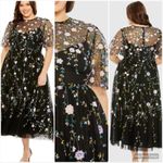 Mac Duggal NWT Plus Size Sequin Floral Embroidered Dress Photo 1