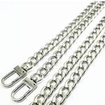 NWOT 47" Iron Flat chain handbag strap Silver Photo 0