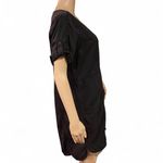 Pilcro and the Letterpress Pilcro Anthropologie Black Mini Dress Small Short Sleeves Button Cuffs Oversized Photo 2