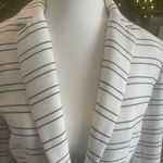 Katherine Barclay Katherine Barclay White Navy Blue Strips Blazer Sz M One Button Jacket Nautical Photo 6