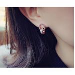 Korean fashion Small square Roman numbers earrings Gold Photo 1