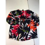 Worthington  Women's Blouse Top Size S Floral Print V Neck 3/4 Sleeve‎ Photo 1