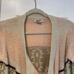 Arizona Jeans  Size S Pink Sparkle Aztec Print Open Front Cardigan Sweater Photo 1