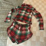 Red/Green/White Plaid PJ Set Red Size XS Photo 0