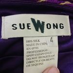 Sue Wong Vintage Y2K maximalist  embellished red and purple silk dress. Size 4 Photo 5