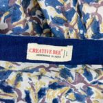 Creative Bee Blue Abstract Printed India Bohemian Open Light Cardigan Photo 7