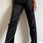 LIONESS NEW St Germain Pants Satin Black Floral High Rise Straight Leg Medium Photo 1