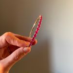 Sparkling Tennis Bracelet Pink Gemstones Gold Tone Bangle Womens Fashion Jewelry Photo 5