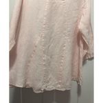 Vintage Match Point Pullover 100% Linen 3/4 Sleeve Light Pink Top Size Medium Photo 3