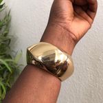 Classy Futuristic Metal Large Chunky Gold tone bangle bracelet Arm Cuff Size undefined Photo 1