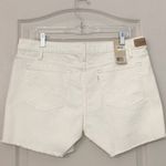Levi's Levi’s Off White Cream Mid-Rise Shorts with Tan Stitching Raw Edge Fringe 14 Photo 1