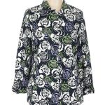 Christopher & Banks Stretch Floral Button Down Blazer Jacket Women’s Size Large Photo 7